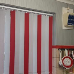 Red and White Vertical Blind